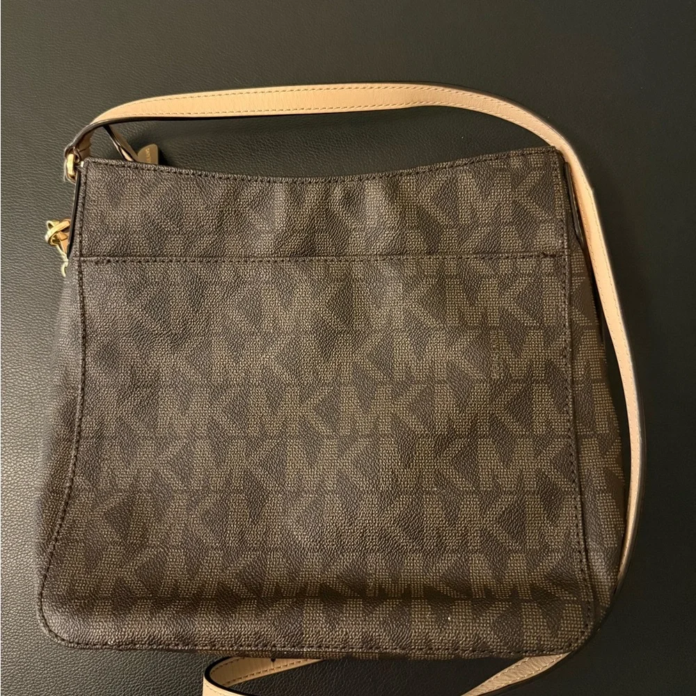 Michael Kors Brown Monogram Crossbody Bag with Gold Hardware Classic - Picture 9 of 16